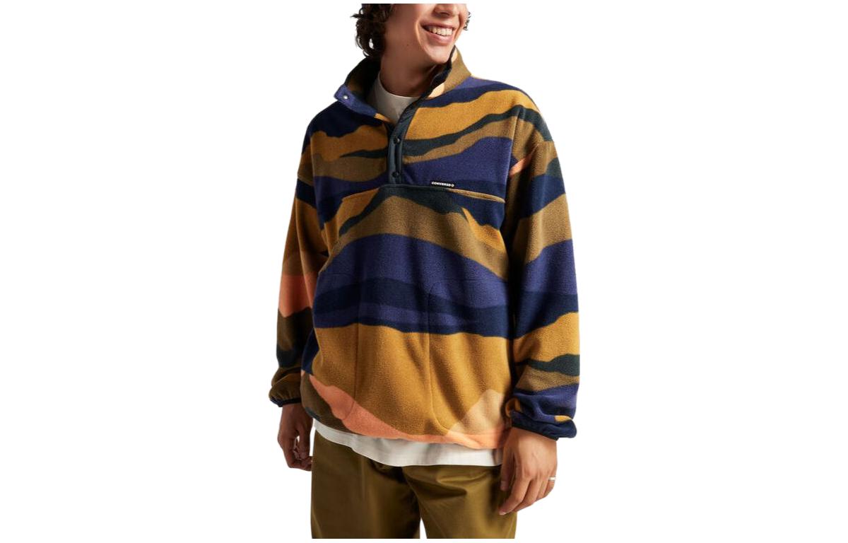 Converse All Star Mountainscape Pop Over Stripe Half-Zip Sweatshirt Men 10025815-A01