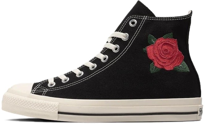 Converse All Star Ⓡ 玫瑰刺繡 HI 防滑耐磨 高筒 帆布鞋 男女款 黑色 日版 Buy Converse All Star Ⓡ 玫瑰刺繡 HI 防滑耐磨 高筒 帆布鞋 男女款 黑色 日版
