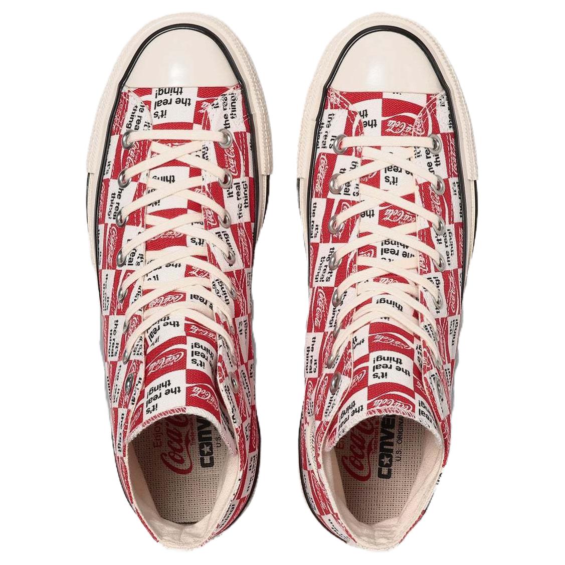Shop Converse All Star US 可口可樂 CK 舒適經典 耐磨輕便 高筒 帆布鞋 男女款 紅白
