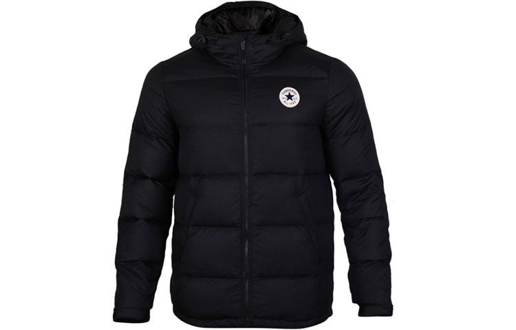 Converse All Star Winter Black Puffer Jacket with Hood. 10004603-A02