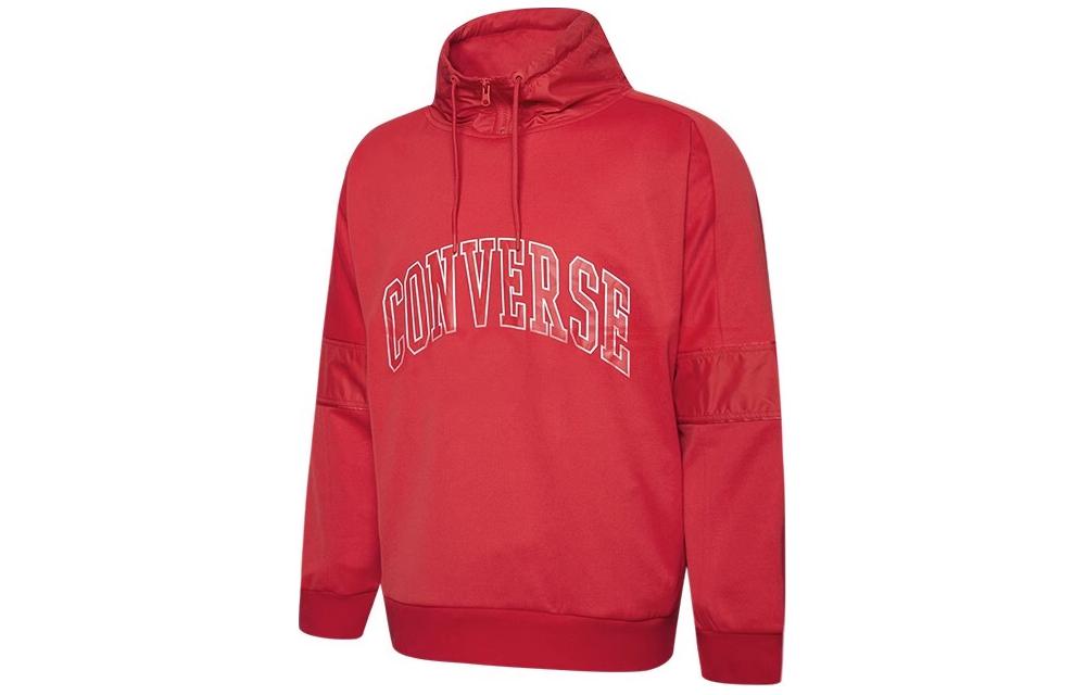 Converse Alphabet Print Pullover Hoodie Red Casual Long Sleeve 10018342-A03
