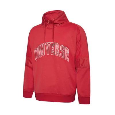 Converse Alphabet Print Pullover Hoodie Red Casual Long Sleeve 10018342-A03