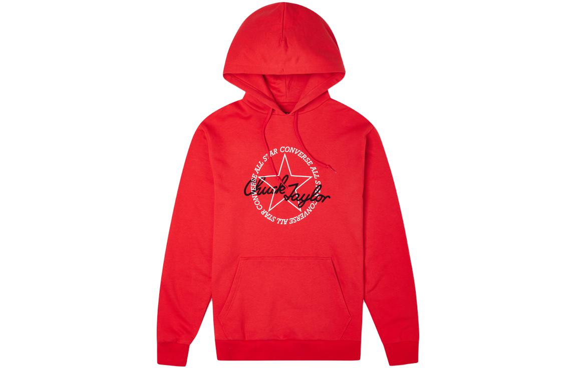 Converse Alphabet Print Pullover Hoodie Red Sportswear Series 10022265-A03
