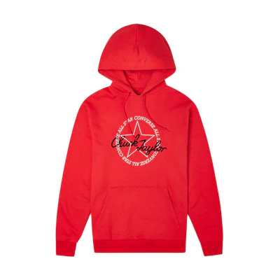 Converse Alphabet Print Pullover Hoodie Red Sportswear Series 10022265-A03