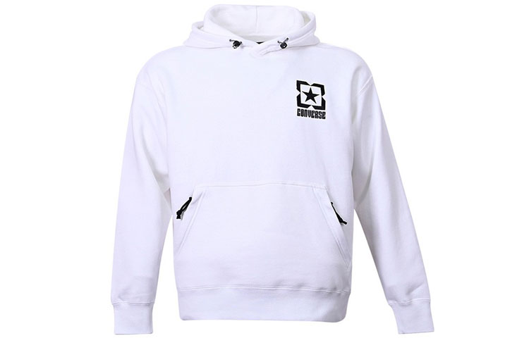 Converse Alt Terrain Colorblock Logo Fleece Pullover Sweatshirt White Mens 10021090-A03