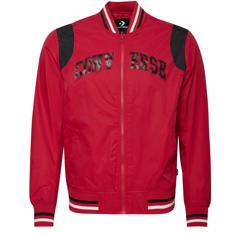 Converse Baseball Collar Long-Sleeve Jacket Red 10017459-A03