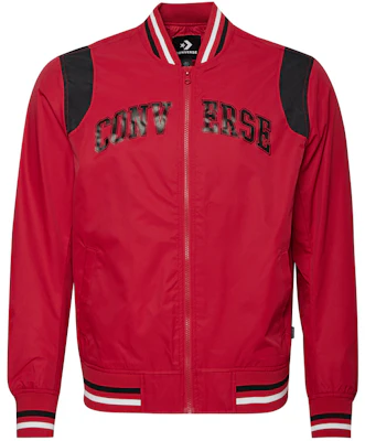 Converse Baseball Collar Long-Sleeve Jacket Red 10017459-A03 Buy Converse Baseball Collar Long-Sleeve Jacket Red 10017459-A03