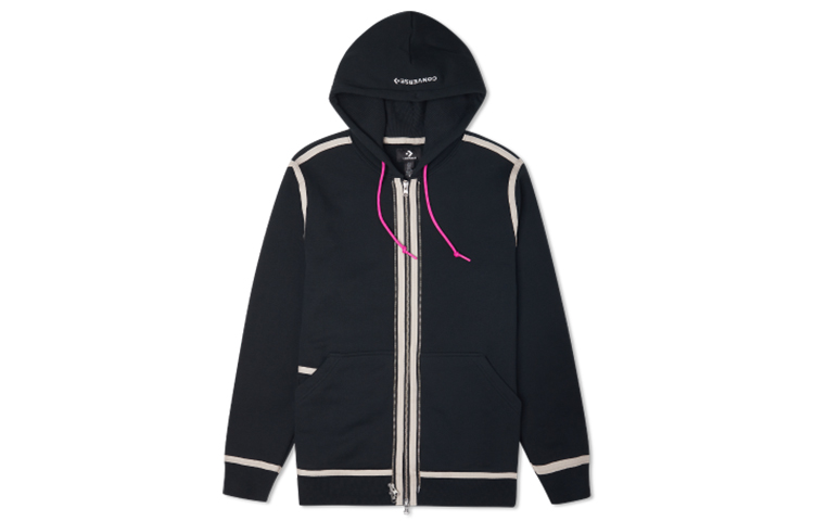 Converse Black Casual Knit Zip Hoodie Jacket 10019463-A15