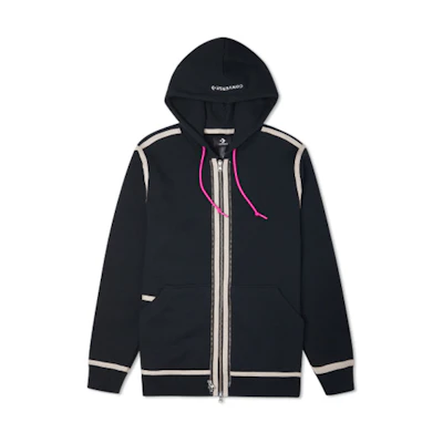 Converse Black Casual Knit Zip Hoodie Jacket 10019463-A15