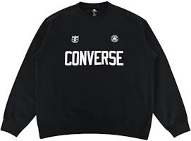 Converse Black Crewneck Pullover Sweatshirt Casual Logo Design 10028409-A01 Converse Black Crewneck Pullover Sweatshirt Casual Logo Design 10028409-A01