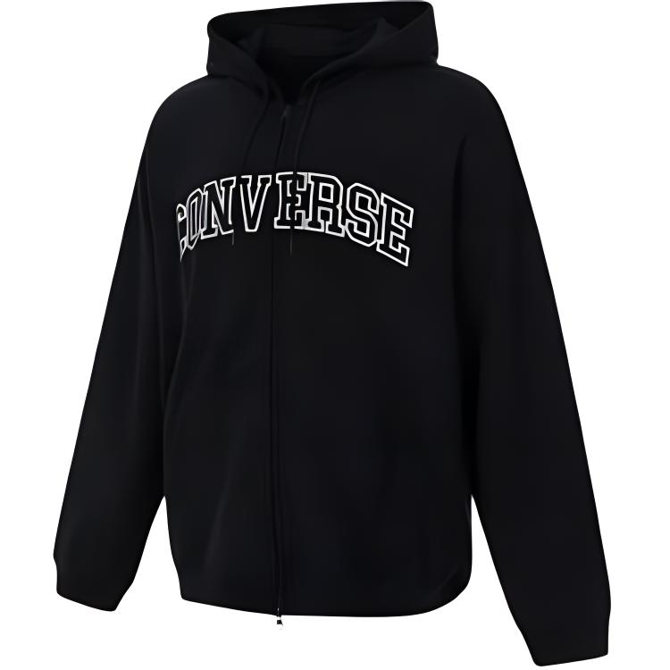 Converse Black Hooded Jacket Casual Sportswear 10027083-A02