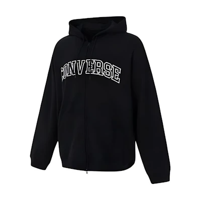 Converse Black Hooded Jacket Casual Sportswear 10027083-A02