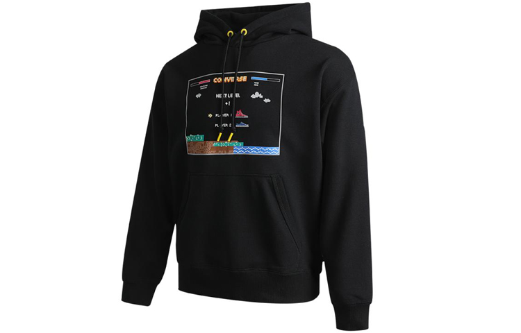 Converse Black Hoodie Pullover Casual Sweater 10022413-A01