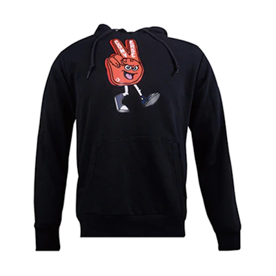 Converse Black Hoodie with Finger Letter Print Design 10019083-A01