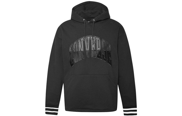 Converse Black Hoodie with Letter Pattern Pullover Design 10018358-A04