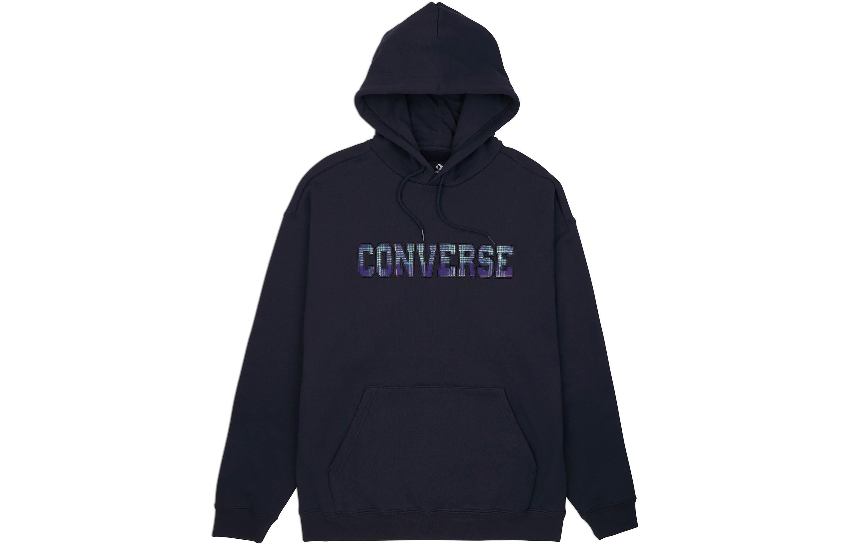 Converse Black Hoodie with Letter Print Design 10025629-A01