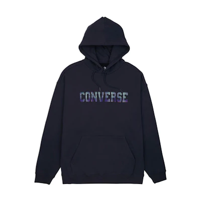 Converse Black Hoodie with Letter Print Design 10025629-A01