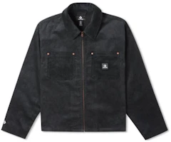 Converse Black Jacket with Solid Cuffs and Embroidered Logo 10023770-A01 Converse Black Jacket with Solid Cuffs and Embroidered Logo 10023770-A01