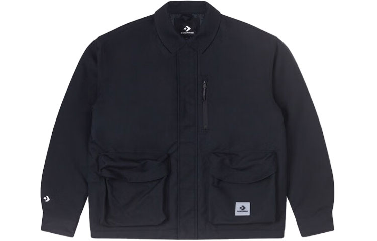 Converse Black Outdoor Casual Utility Pocket Long-Sleeve Jacket 10025264-A03