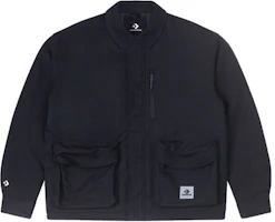 Converse Black Outdoor Casual Utility Pocket Long-Sleeve Jacket 10025264-A03 Converse Black Outdoor Casual Utility Pocket Long-Sleeve Jacket 10025264-A03