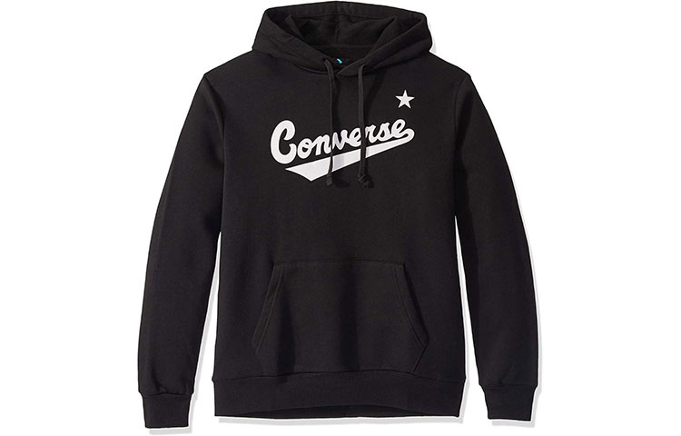 Converse Black Retro Hoodie Sweatshirt Casual Athletic Style 10019004-A01