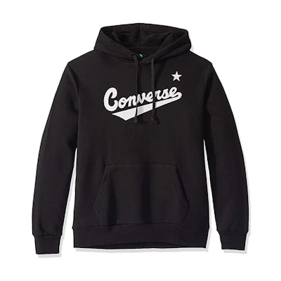 Converse Black Retro Hoodie Sweatshirt Casual Athletic Style 10019004-A01