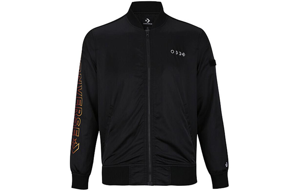Converse Black Solid Logo Sports Bomber Jacket 10007769-A01
