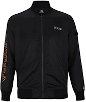 Converse Black Solid Logo Sports Bomber Jacket 10007769-A01 Converse Black Solid Logo Sports Bomber Jacket 10007769-A01