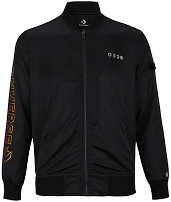 Converse Black Solid Logo Sports Bomber Jacket 10007769-A01 Buy Converse Black Solid Logo Sports Bomber Jacket 10007769-A01