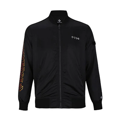 Converse Black Solid Logo Sports Bomber Jacket 10007769-A01