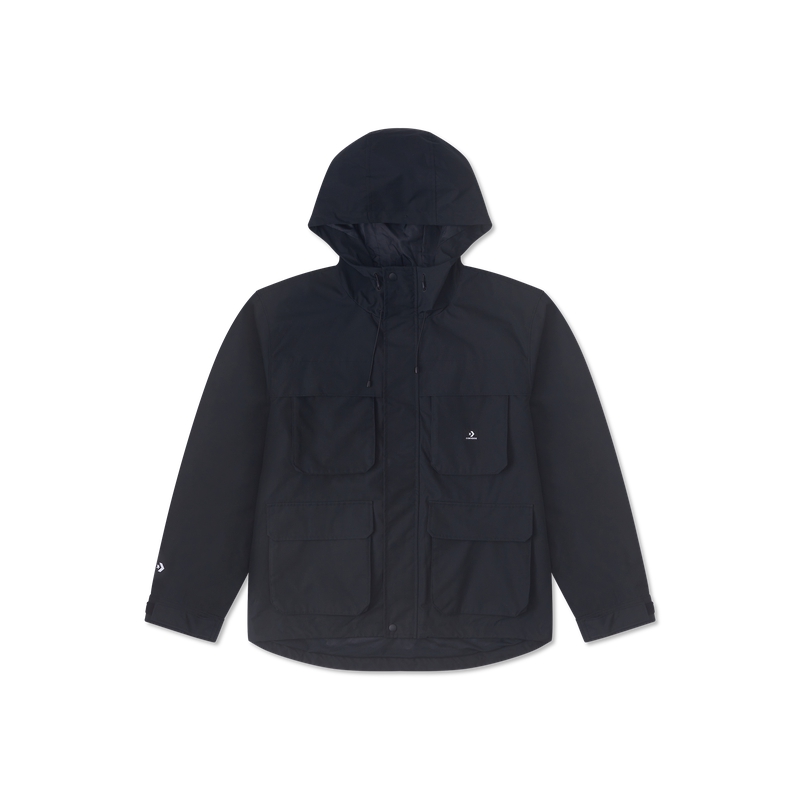 Converse Black Solid Retro Hooded Jacket 10026948-A03