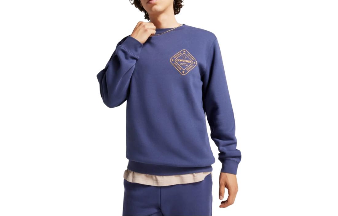 Converse Blue Crewneck Sweatshirt with Letter Print Design 10025632-A03