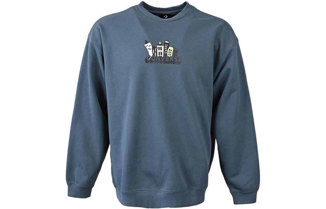 Converse Blue Pullover Sweatshirt with Hand-Drawn Print Design 10025464-A02