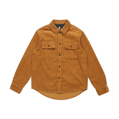 Converse Brown Corduroy Jacket - Retro College Style Outdoor Casual 10019954-A10
