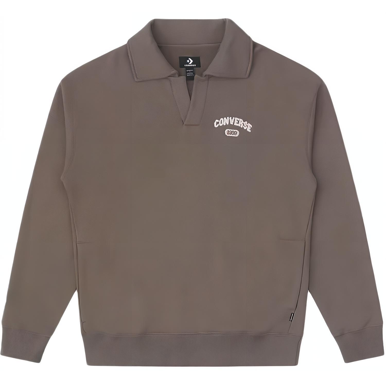 Converse Brown Polo Collar Soft & Stylish Unisex Sweatshirt 10027961-A01