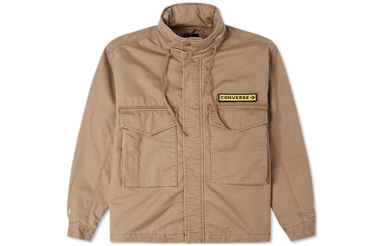 Converse Brown Retro Casual Solid Workwear Jacket 10024189-A02