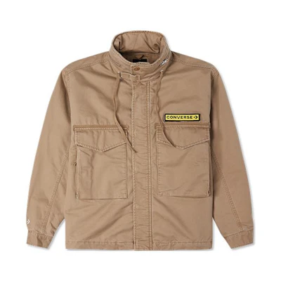 Converse Brown Retro Casual Solid Workwear Jacket 10024189-A02