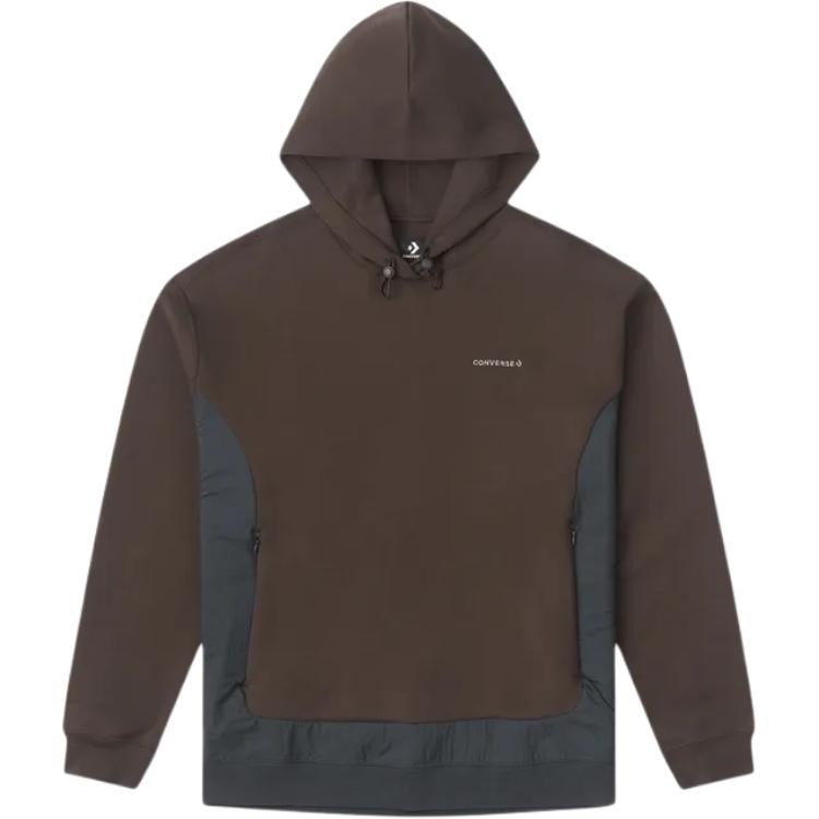 Converse Brown Soft Comfy Patchwork Hoodie Casual Style 10026971-A04
