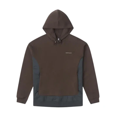 Converse Brown Soft Comfy Patchwork Hoodie Casual Style 10026971-A04