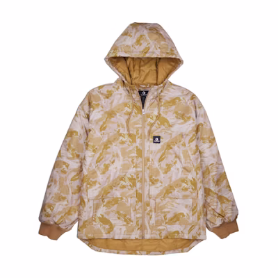 Converse Camo Utility Jacket Tan Hooded Full-Zip Outerwear 10026353-A01