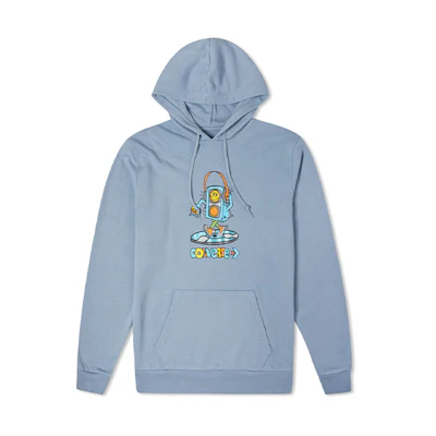 Converse Cartoon Logo Hoodie Oxidized Denim Blue Pullover 10022917-A02