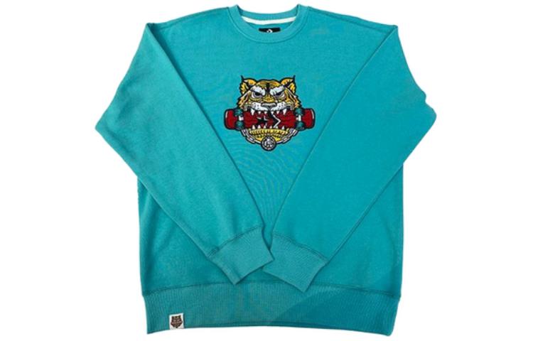 Order 匡威卡通印花宽松版圆领卫衣 男女同款 蓝绿色 10024319-A03