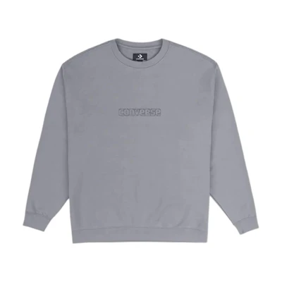 Converse Casual Comfort Crewneck Long-Sleeve Sweatshirt Grey 10027103-A02