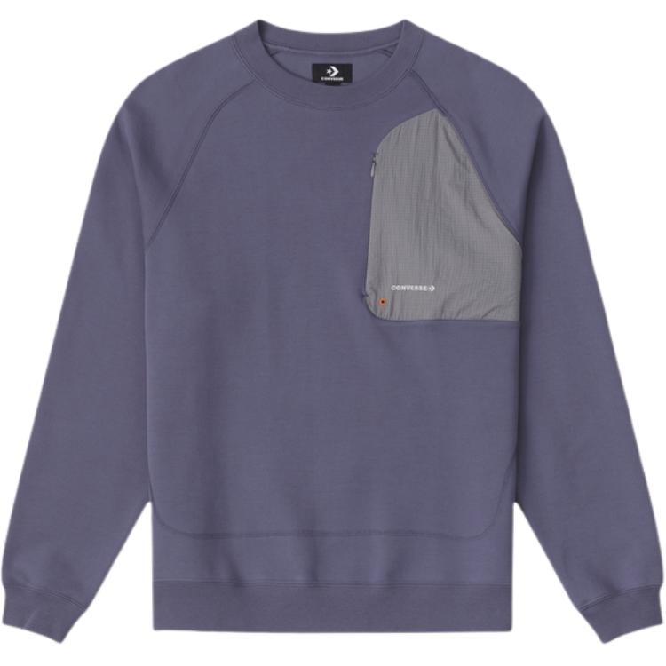 Converse Casual Crewneck Long-Sleeve Sweatshirt Purple 10027088-A02