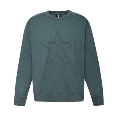 Converse Casual Crewneck Pullover Sweatshirt Green - 10017895-351