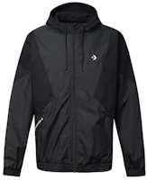 Converse Casual Hooded Windbreaker Jacket Black 10019993-001 Converse Casual Hooded Windbreaker Jacket Black 10019993-001