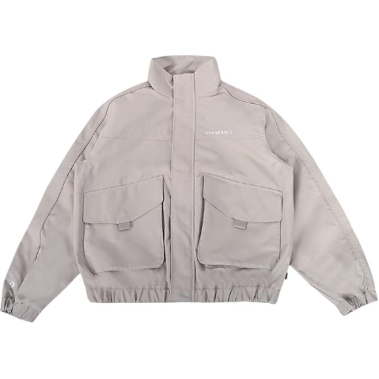 Converse Casual Multi-Pocket Utility Jacket Unisex Gray White 10028463-A01