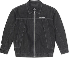 Converse Casual Polo-Collar Jacket Black 10027962-A02 Converse Casual Polo-Collar Jacket Black 10027962-A02