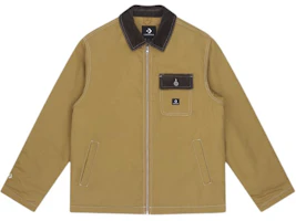 Converse Casual Retro Brown Jacket with Folded Collar 10027970-A01 Converse Casual Retro Brown Jacket with Folded Collar 10027970-A01