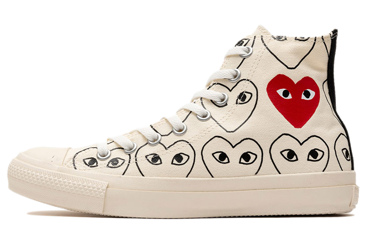 Converse CDG Chuck Taylor All Star Multi-Heart Sneakers Ivory/ 'Black'
